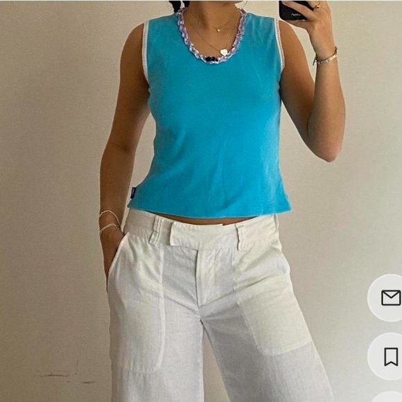 Womens Blue Crop-top